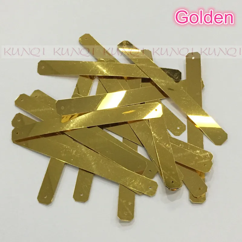 120pcs/500pcs 10*100mm Large Rectangular Bar Two Holes Flat Sequin Sewing,Wedding Craft,Women Kids DIY Garment Accessory Golden