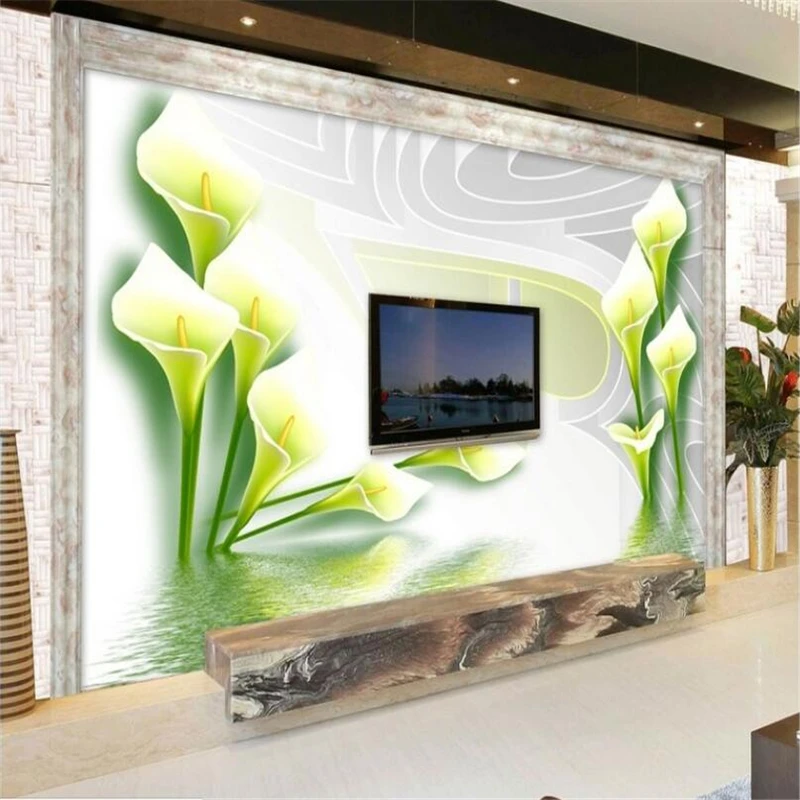 

Beibehang 3d wallpaper exquisite European lily 3D stereo inverted living room bedroom TV background wall wallpaper for walls 3 d