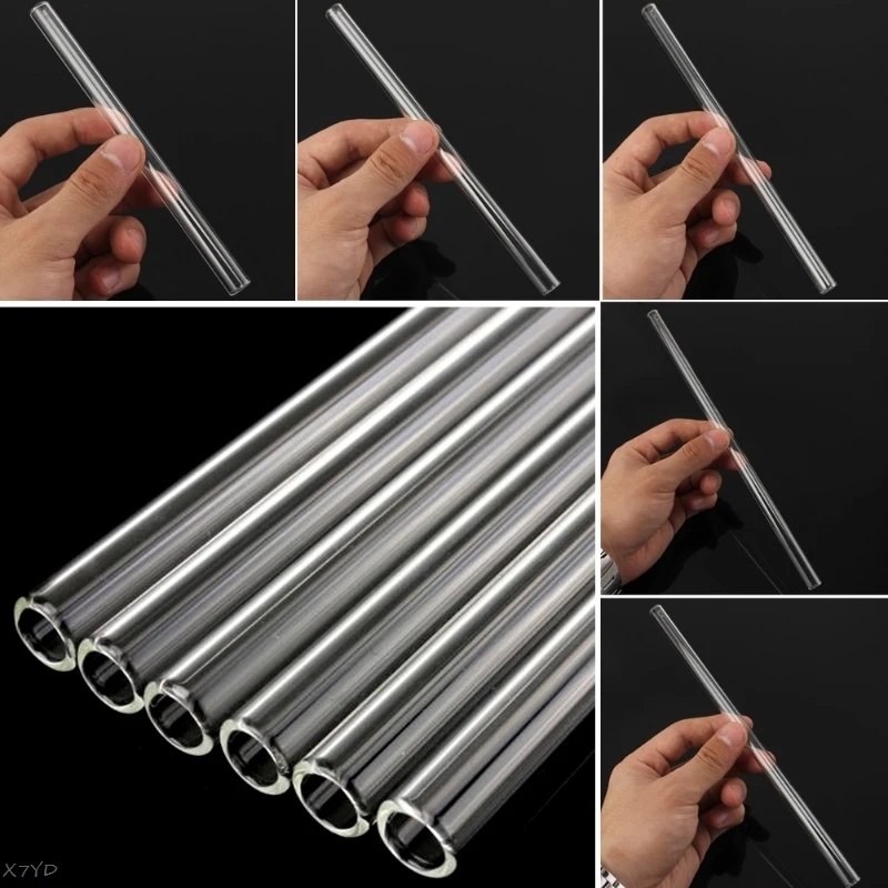 

New Clear Glass 10mm Reusable Wedding Birthday Party Drinking Straws Thick Straws Drop Ship