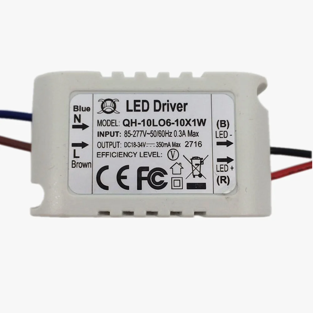 2 Pcs LED 10W AC85-277V LED Driver 6-10x1W 300mA DC18-34V Box PF LED PowerSupply ConstantCurrent CeilingLamp