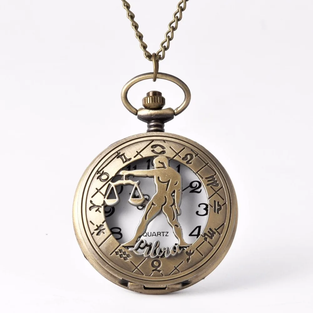 Fashion Golden Gear Bronze Pocket Watch Antique Hollow Greek Numerals Luxury Gift Necklace Chain Pendant Watch