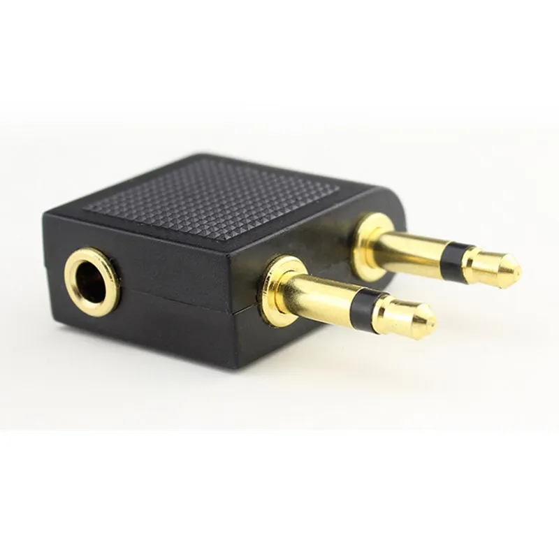 1 PC 3.5mm Jack Audio Adapter, Airline Travel Earphone Audio Converter, Airplane headphone Tool Adaptor Accessories