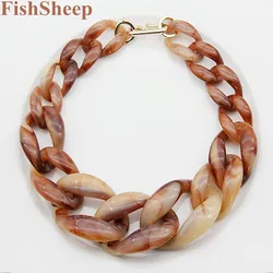 FishSheep Statement 2024 Acrylic Chunky Chain Long Necklace Vintage Resin Big Choker Pendant Necklaces For Women Fashion Jewelry