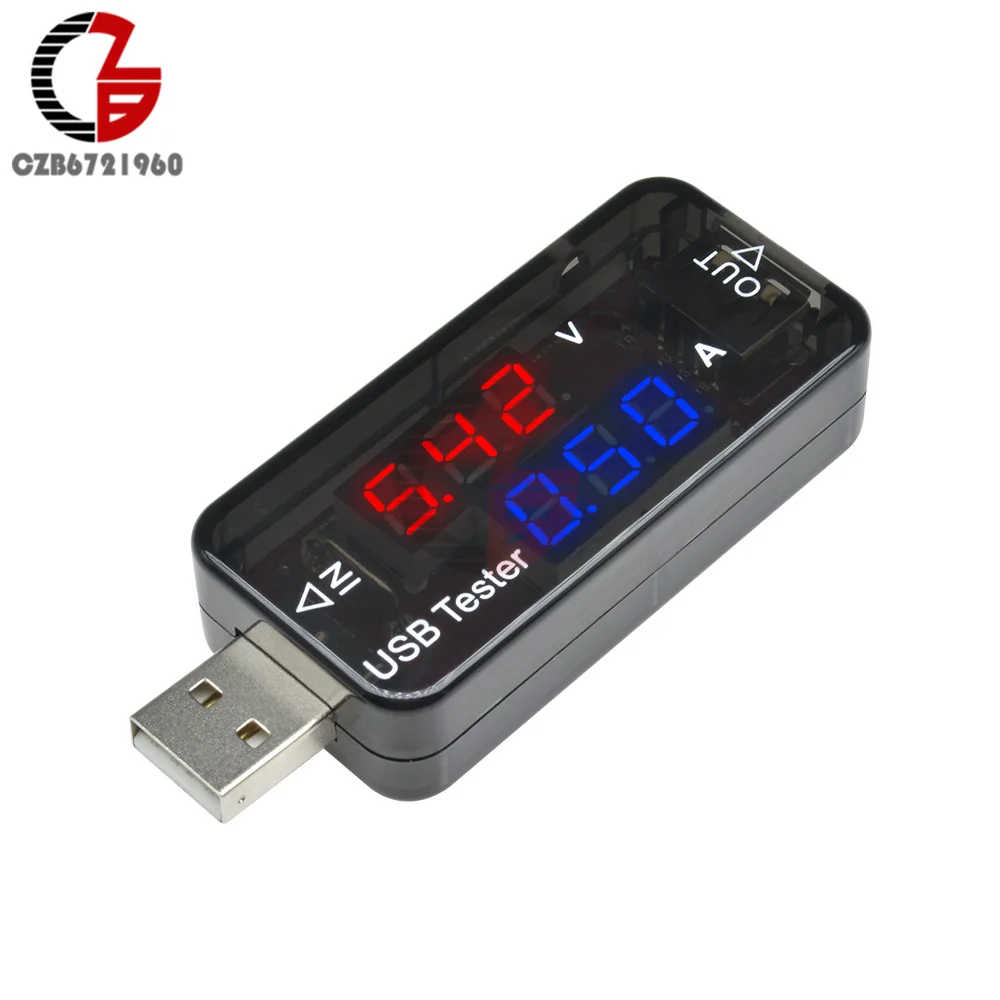 5V 12V Dual Display LED USB Tester Digital Voltmeter Ammeter Car Mobile Power Bank Voltage Detector Volt Monitor Charger Doctor