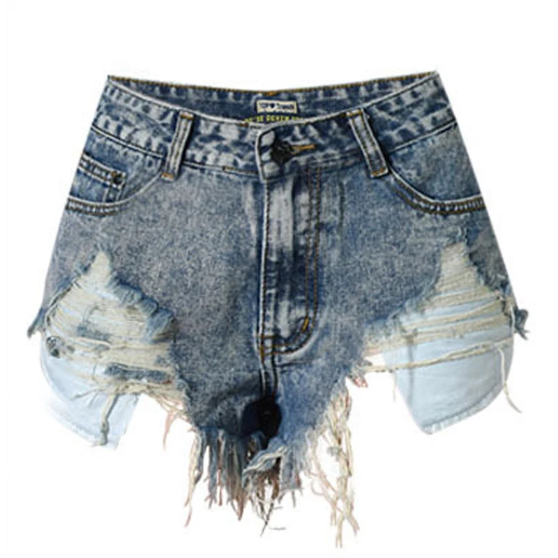 Sexy Vintage Hole Denim Shorts Women Ripped Tassel Jeans Shorts Summer Casual Hot Shorts Female