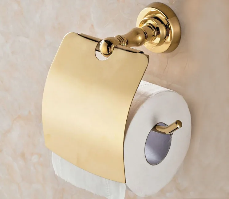 

GOLDEN Copper toilet paper holder paper rack gold plated towel rack fashion GB004c