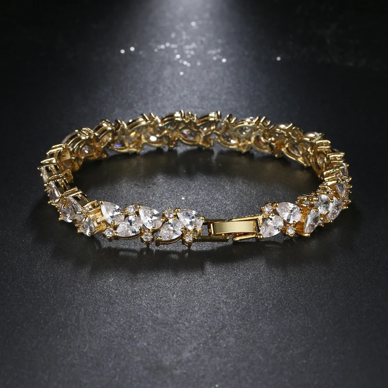EMMAYA New Trendy 2017 Unique Jewelry Rose Gold Color Charm AAA+ CZ Crystal Female Bracelets Bangles For Women