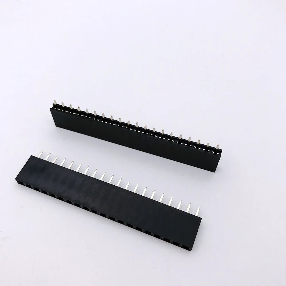 100Pcs/lot Straight Header Strip 2.54mm Pitch 20 Pin Female Single Row Straight Header Strip 1*20P