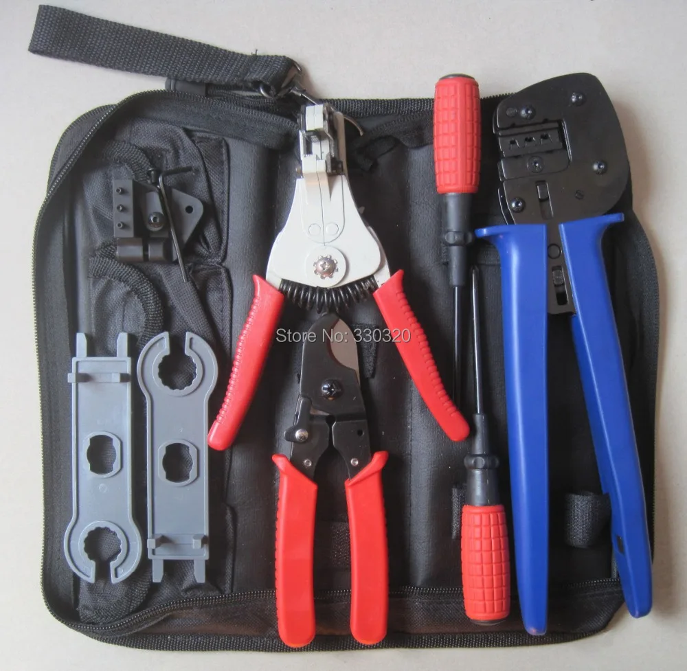 

Solar pv Crimping Tool Kits for 2.5-6.0mm2 solar connectors,solar tool set with solar Crimper,Stripper,Cutter