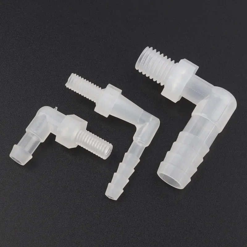 150pcs M6~M12 Male Thread To 4~12mm PP Elbow Connectors Micro Irrigation Aquarium Fish Tank Hose Joints Air Pump Aerator Parts