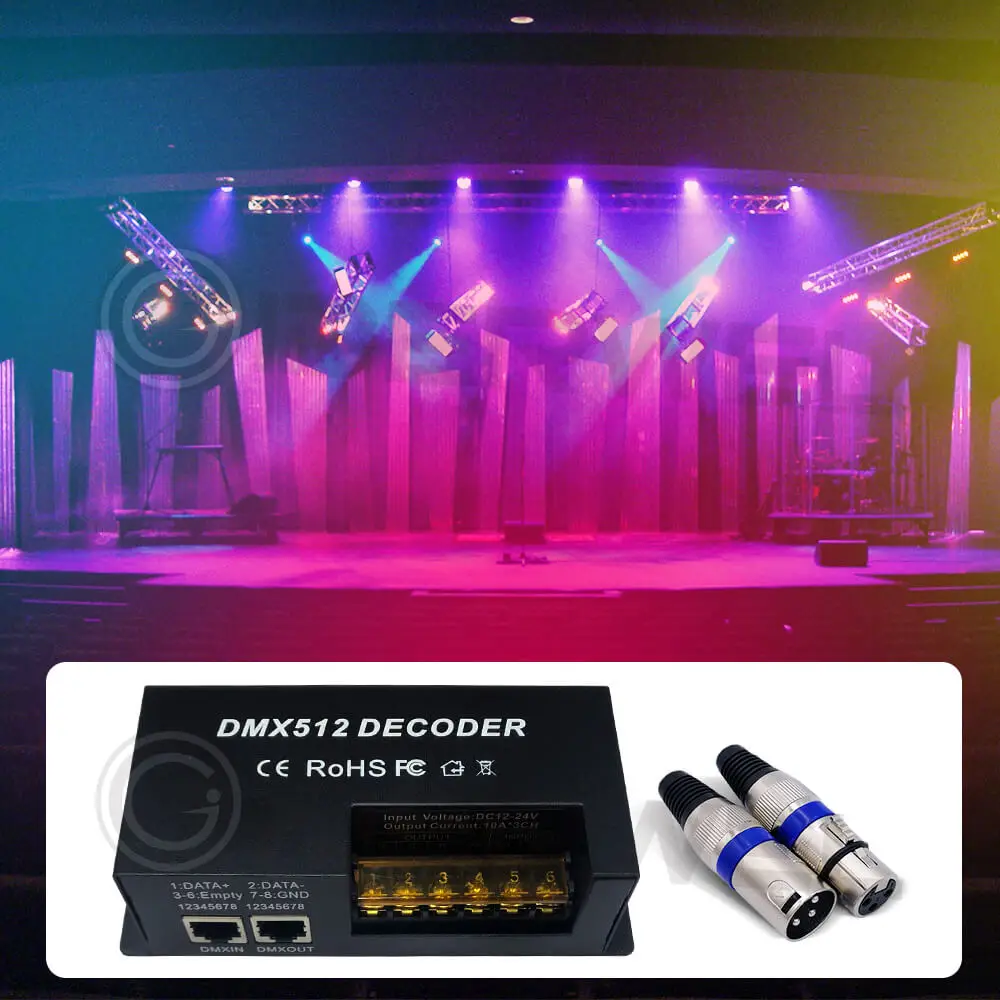 Imagem -05 - Decodificador de Luz Led Rgb com Canais Controle Dmx 512 Pwm Dimmer Driver 30a Entrada Flash 3ch Dmx