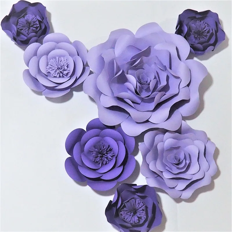 

7pcs Pink Giant Paper Flowers for girl's party wedding decor or photo booth backdrop or Wedding backdrops