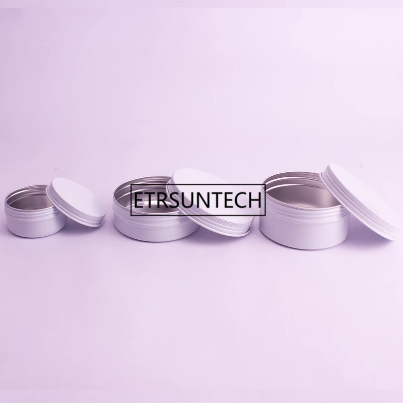 50ml,100ml,150ml Aluminum Cream Jars Tins Metal Cosmetic Jar Cosmetic Packaging Containers Lipstick Pot F1470