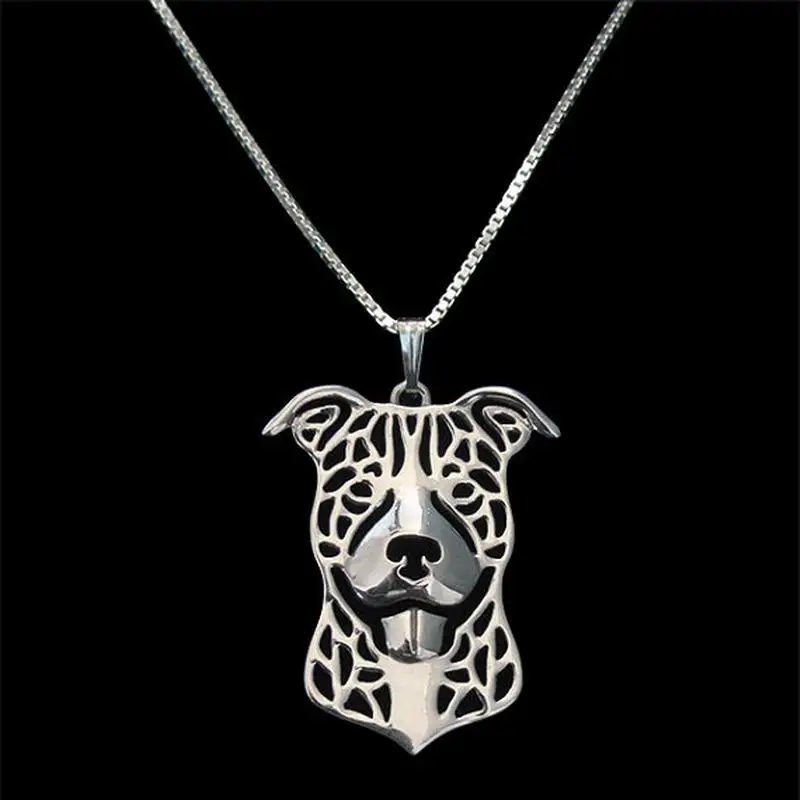 Lovers\' Alloy Pet Dog Necklaces Women\'s Pitbull Pendant Necklaces Drop Shipping