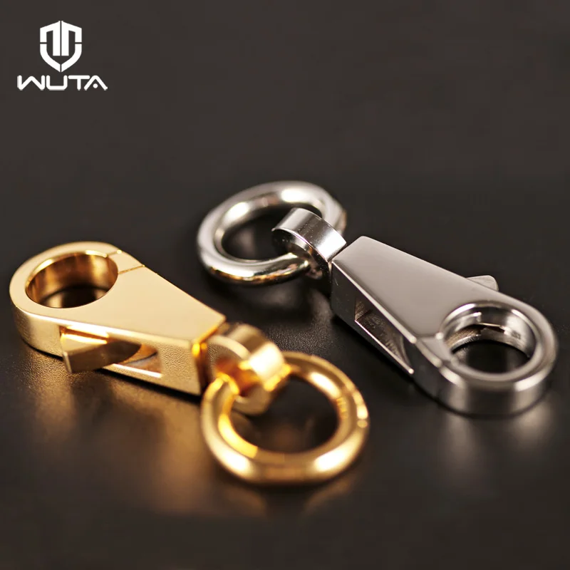 WUTA New 1PCS Stainless Steel Swivel Snap hook Lobster Clasps Trigger Key Chain Vacuum Plating Gold/Silvery 2color For Choose