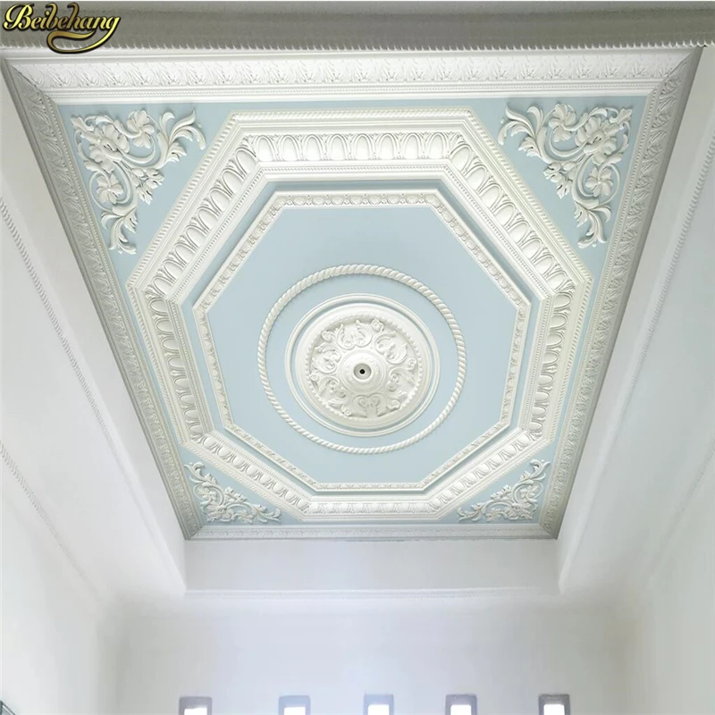 beibehang custom Plaster relief carved ceiling background wallpapers for living room decoration 3D mural wallpaper for walls 3 d