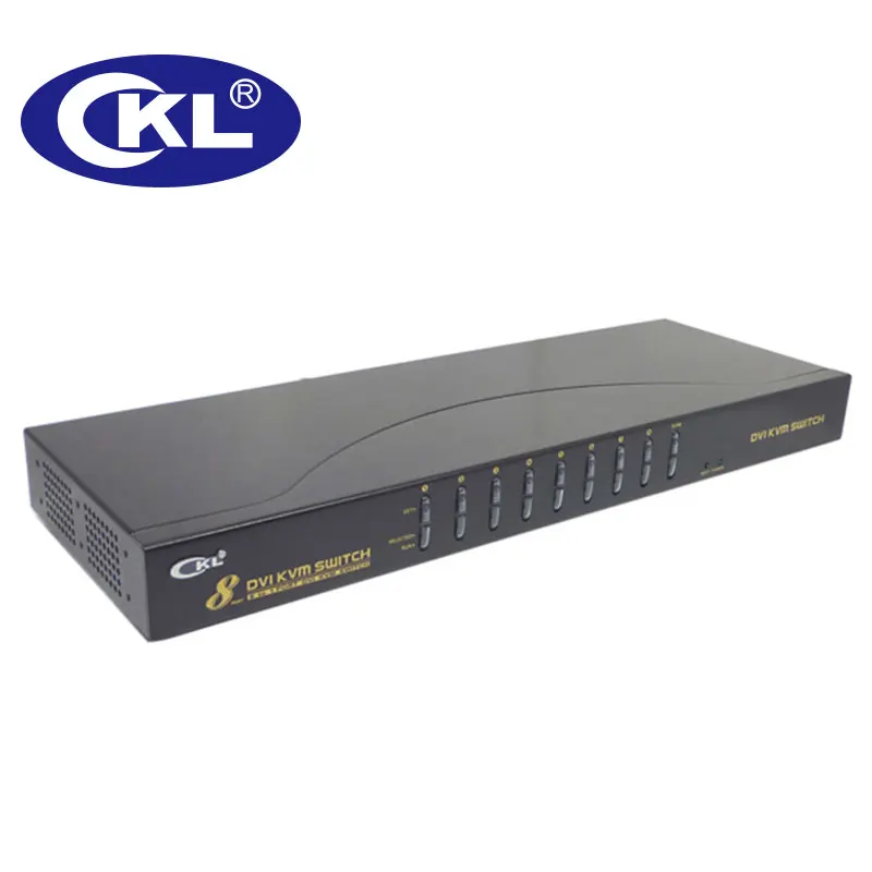 CKL 8 Poort USB DVI Kvm-switch met Audio en PS/2, PC Monitor Toetsenbord Hot-Key Muis Switcher, Rackmount Metalen (CKL-9138D)