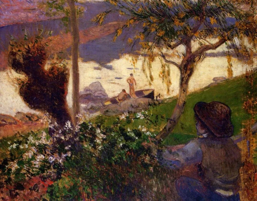 

High quality Oil painting Canvas Reproductions Breton Boy by the Aven River (1888) by Paul Gauguin hand painted