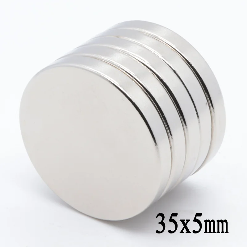 

10pcs/lot 35x5 mm N35 Rare Earth Round Neodymium Magnets Super Strong Craft Magnet 35*5mm