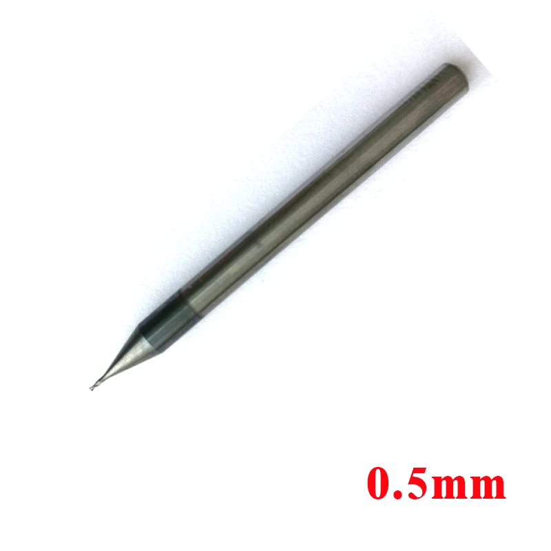 D0.2 D0.3 D0.4 D0.5 D0.6 D0.7 D.9*D4*50 *2 F HRC55 Tungsten Square End Mills Spiral Bits Carbide CNC Flat Endmill Router Bits