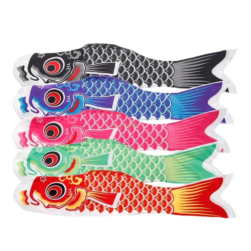 55cm / 40cm Koi Nobori Karpfen Wind Socken Koinobori Bunte Fisch Flagge Hängen Wand Dekor A2UB