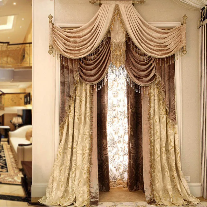 Most Gold punch ring rod stick pole classical curtains curtains for windows extreme luxury drapes finish Curtains for bedroom