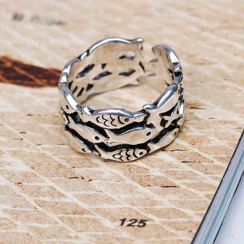 XIYANIKE Silver Color Fish Open Rings For Women Adjustable Wedding Ring Fashion New Jewelry Girls Gift Party