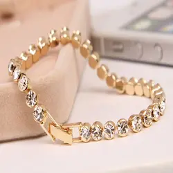 1pc Fashion Hand Chain Crystal Stretch Shine Bracelets For Women Couple Charm Austria Crystal Cuff Bangles Wedding Jewelry