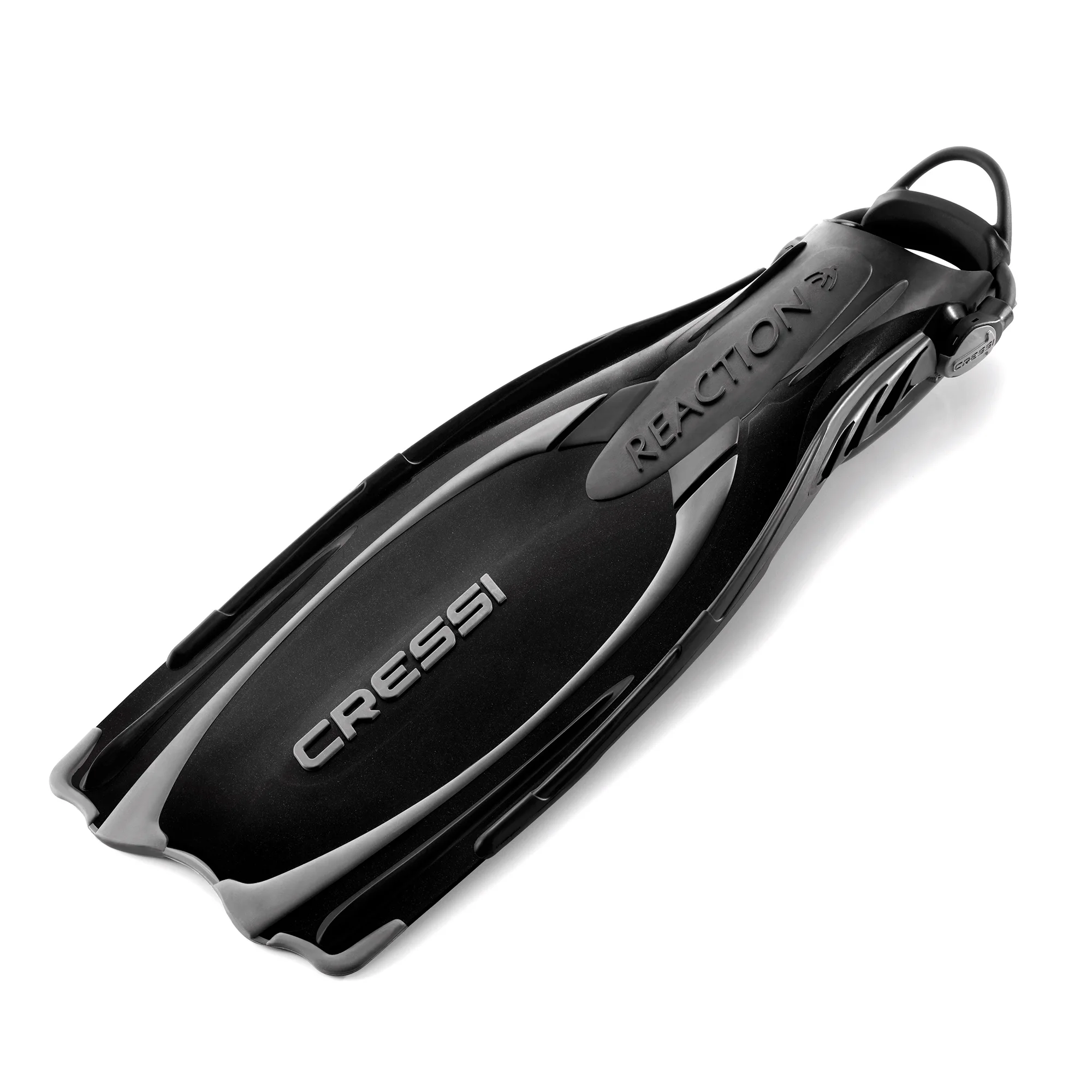 Cressi REACTION EBS Scuba Diving Fins Powerful Open Heel Long Blade Adjustable Diving Fin Foot Flipper for Adults Men Women