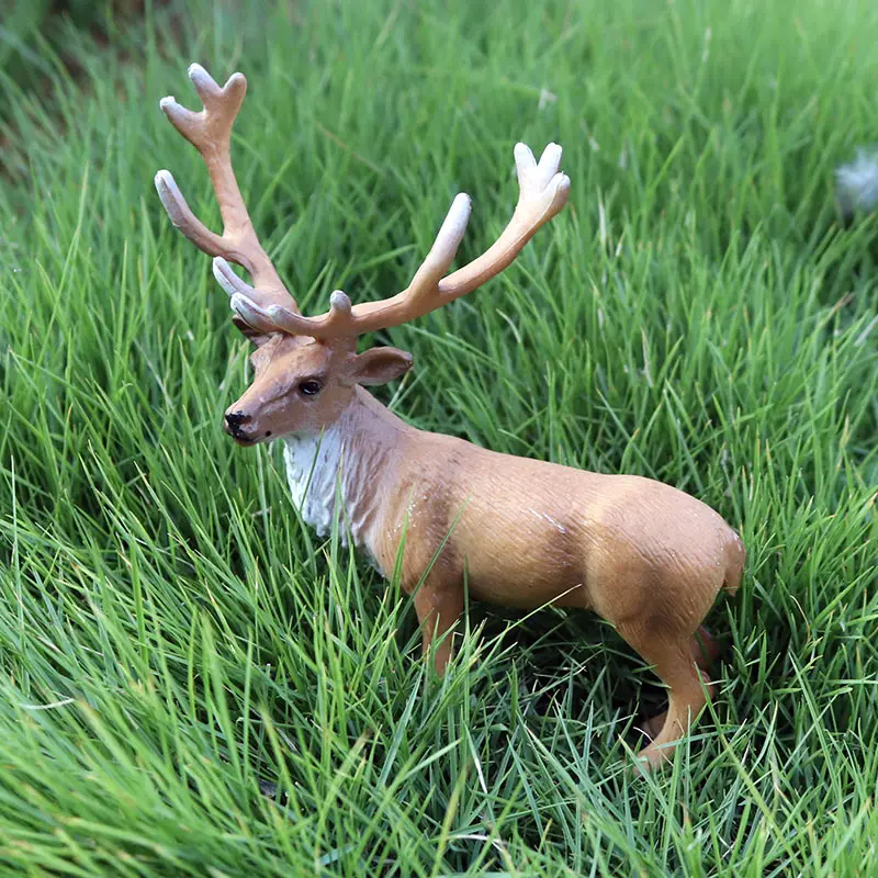 Oenux Wald Hirsch Tiere Simulation Wild White-Tailed Elch Action-figuren Elch Figuren Modell Dekoration Spielzeug Kinder Weihnachten Geschenk – Detail 24