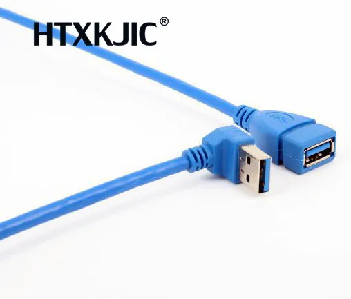 Удлинительный кабель 27 см, USB 3,0, 90 градусов, штекер-гнездо, 5 Гбит/с