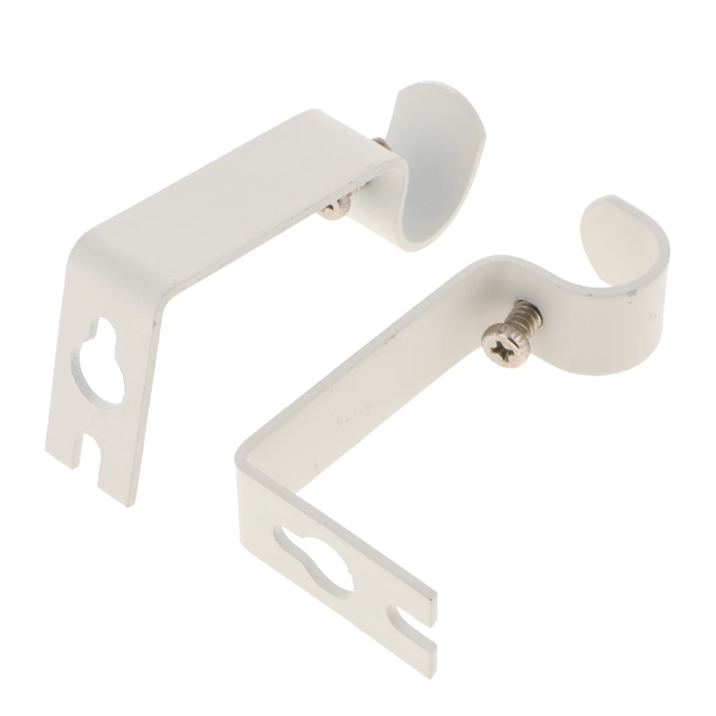 Set of 2 Metal Drapery Curtain Rod Bracket Holder for 0.62 inch Rod Curtain Installation Accessories, Sturdy Steel