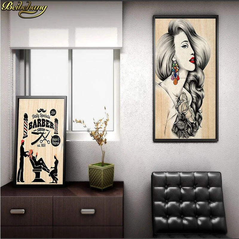 beibehang Custom Photo 3d Wallpaper Murals Hairdressing Salon Hair Salon Wall Barbershop Vintage retro make-up papel de parede