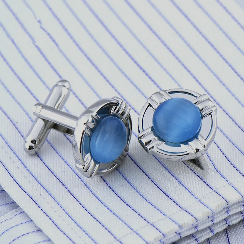 Jewelry fashion shirt cufflinks for mens gift Brand cuff links buttons Blue High Quality abotoaduras gemelos Free Shipping