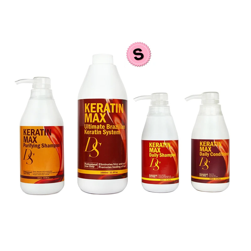 8% Formalin DS Max Brazilian Keratin Treatment+Purifying shampoo+DAILY Shampoo and Conditioner Straightening Hair System