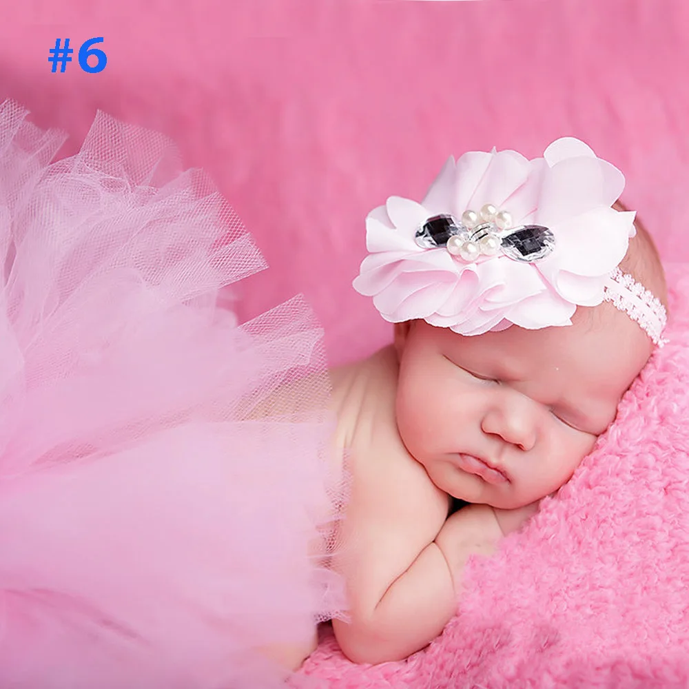 10 Colors Beautiful Baby Tutu Skirt with Flower Headband Fashion Newborn Photograph Prop Tutu and Headband TS025