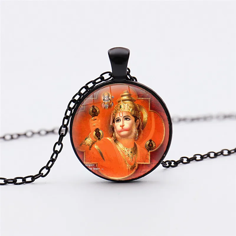 Hot Fashion Hindu Pendant Art Hanuman Indian Keychain Spiritual Pendant Silver Plated Cute Keychain Hinduism Necklace Jewelry