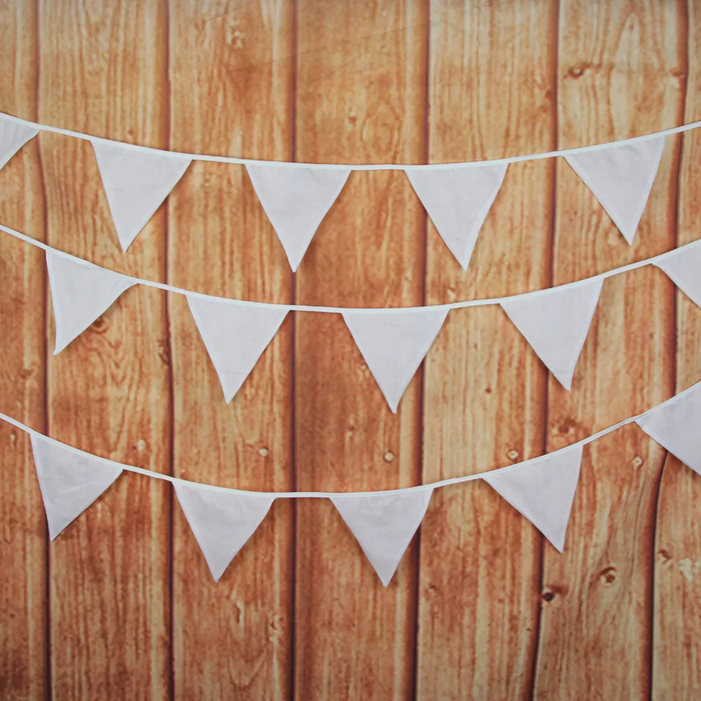 Banderas de doble capa con 36 banderines de 10M, banderines florales de tela de algodón, decoración de fiesta de boda, guirnalda para el hogar y Baby Shower