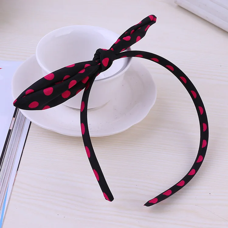 Fashion Children Plastic Headband Cute Big Bows Flower Spot Hairband Girls Lovely Hair Band Headwear Kids Gifts Hair Accessories