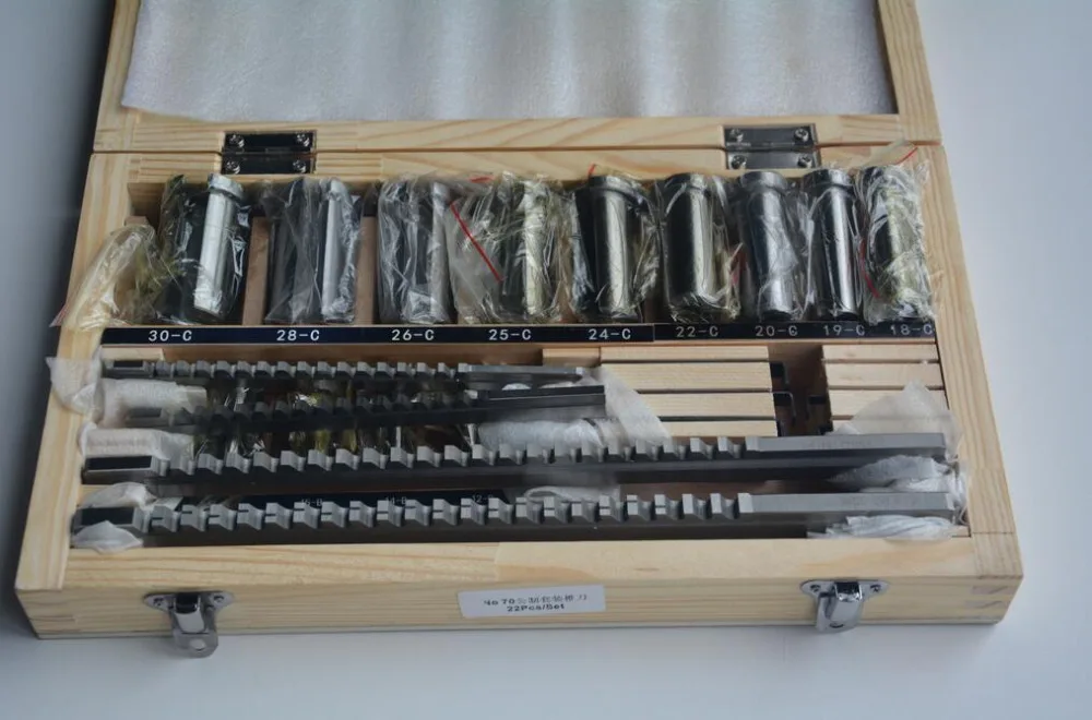 22pcs Keyway Broach Set Bushing Shim Set Metric System 12-30 HSS Keyway Tool  knife for CNC Machine New