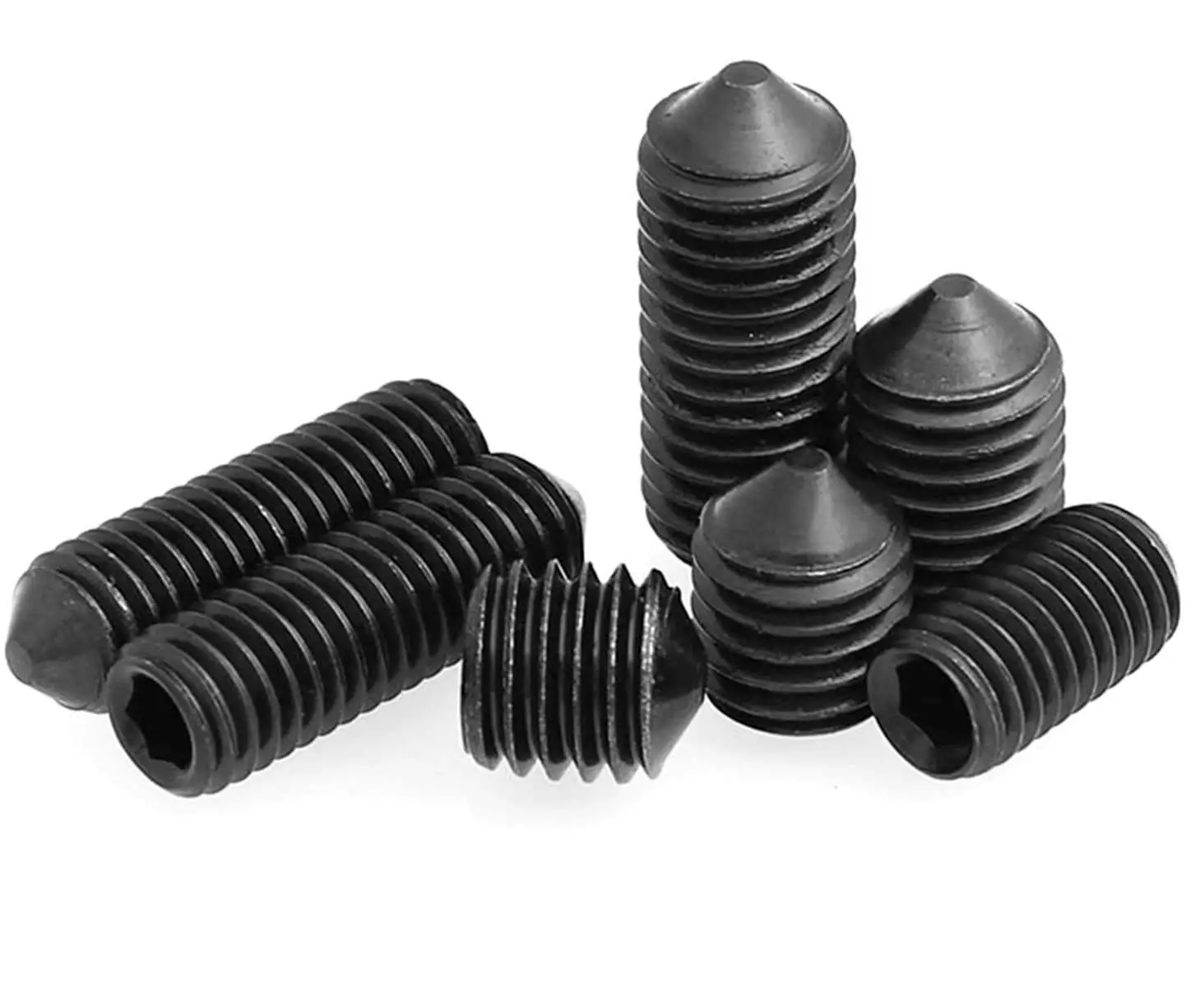 M3 Length 3/4/5/6/8/10/12mm Hex Socket Set Cone Point Screw 12.9 Grade Alloy Steel Grub Screw