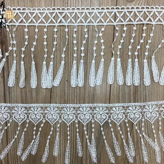 New Lace Ribbon DIY Embroidered Tassel Lace Trim Fabric For Sewing Wedding Decoration DIY Handmade Lace Curtain Decoration