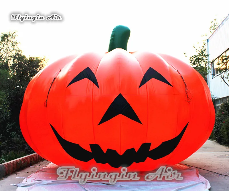 

Outdoor Halloween Decor Inflatable Evil Pumpkin 3m/4m/5m Width Large Smiling Pumpkin Head Balloon for Park and Yard Decoration