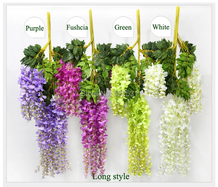 

f-shipping High quality 110cm 4 colorsWisteria string violet silk flower vine wedding decorations party or hotal decorations