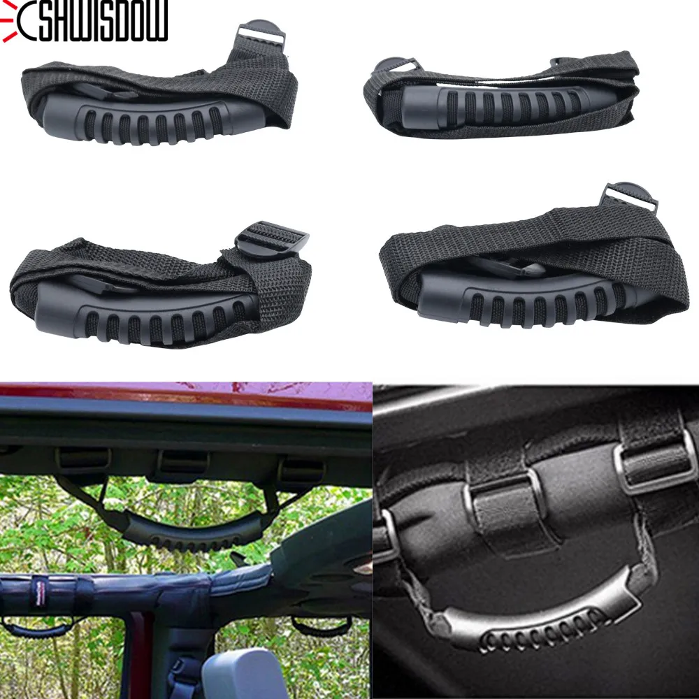 Car Armrest Red/Black Grab Handles Roll Bar Grip Strong Durable For Jeep Wrangler YJ TJ JK JL JKU Sports 1987-2016 Accessories
