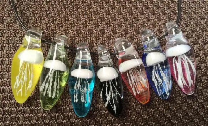 7pc mix Jellyfish clear Bottom glass beades Pendants Jellyfish