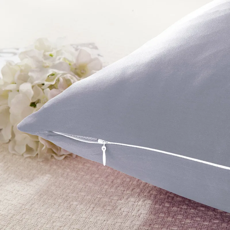 100% 19mm Mulberry Silk Zipper Pillowcase Cushion Pillow Case Cover Solid Multicolor