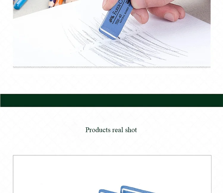Faber Castell Naturkautschuk-Radiergummi für Gel/Tinte/Kugelschreiber/Füllfederhalter, Sandgummi-Radiergummi, löschbares Schulprüfungsmaterial, 3 Stück – Detail 9