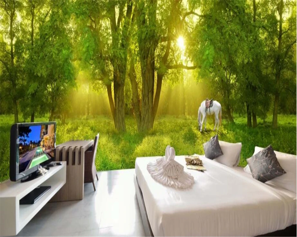 

beibehang Classic wallpaper mysterious quiet high-definition papier peint forest landscape panorama background 3d wallpaper