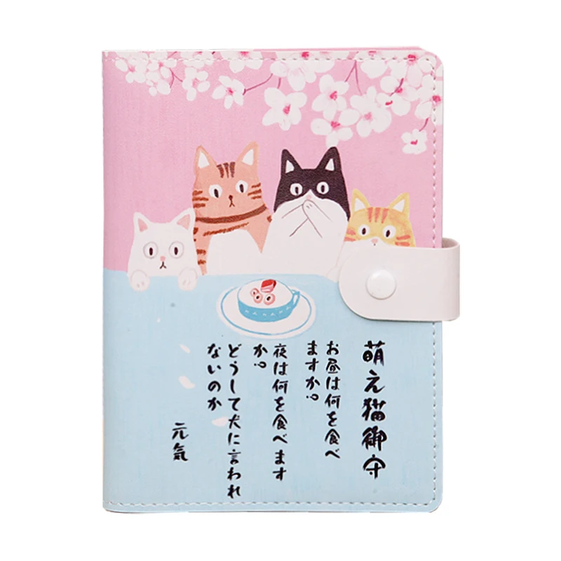 Cute Kawaii Stationery Leather Notebook Japanese Style Color Page Sketchbook Graffiti Diary Planner Notepad A6 Notebooks